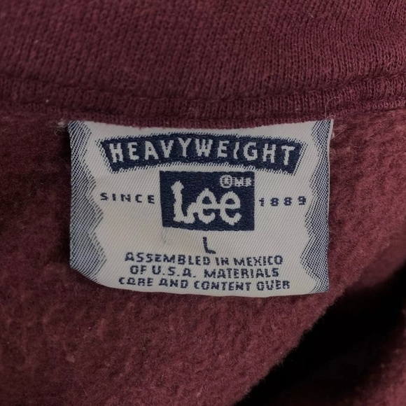 Vtg Lee Heavyweight Embroidered Horse Carousel Sweatshirt Burgundy Size Large - Picture 5 of 7